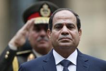 Egyptian President Abdel Fattah al-Sisi attends a military ceremony in the courtyard of the Invalides in Paris, November 26, 2014. PHOTO BY REUTERS/Charles Platiau