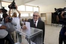 Abdelillah Benkirane, secretary-general of the Islamist Justice and Development party (PJD), casts his ballot at a polling station in Rabat, September 4, 2015. PHOTO BY REUTERS/Youssef Boudlal