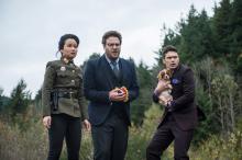 Sook, played by Diana Bang with Aaron, played by Seth Rogen and Dave played by James Franco in The Interview. PHOTO BY REUTERS/Handout