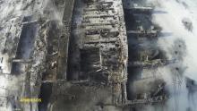 An aerial footage shot by a drone shows the terminal building of the Sergey Prokofiev International Airport damaged by shelling during fighting between pro-Russian separatists and Ukrainian government forces, in Donetsk, eastern Ukraine, January 15, 2015. PHOTO BY REUTERS/Army.SOS