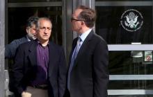 Ahmad Sheikhzadeh (C), a consultant to the Iranian mission to the United Nation, leaves Brooklyn Federal Court in New York, March 23, 2016. PHOTO BY REUTERS/Pearl Gabel