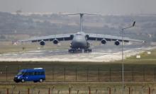 U.S. Air Force (USAF) C-5 Galaxy Outsize Cargo Transport Aircraft lands at Incirlik air base in Adana, Turkey, August 10, 2015. PHOTO BY REUTERS/Murad Sezer