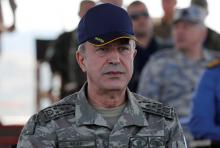 Turkey's Chief of the General Staff Hulusi Akar is seen during the EFES-2018 Military Exercise near the Aegean port city of Izmir, Turkey, May 10, 2018. PHOTO BY REUTERS/Osman Orsal