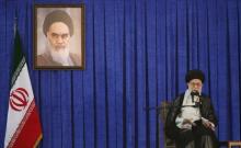 Iran's Supreme Leader Ayatollah Ali Khamenei delivers a speech during a ceremony marking the death anniversary of the founder of the Islamic Republic Ayatollah Ruhollah Khomeini, in Tehran, Iran, June 4, 2017. PHOTO BY REUTERS/TIMA