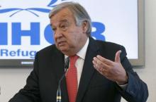 Antonio Guterres, United Nations High Commissioner for Refugees (UNHCR) speaks to media about the refugee crisis in Europe, following their bilateral meeting at the UNHCR headquarters in Geneva, Switzerland, September 4, 2015. PHOTO BY REUTERS/Denis Balibouse