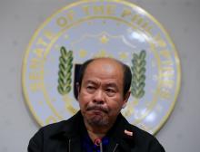 Arturo Lascanas, a retired Davao policeman, speaks during a news conference at the Senate headquarters in metro Manila, Philippines, February 20, 2017. PHOTO BY REUTERS/Romeo Ranoco