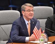 U.S. Defense Secretary Ash Carter attends a meeting with Japan's Defense Minister Tomomi Inada at the Defense Ministry in Tokyo, Japan, December 7, 2016. PHOTO BY REUTERS/Kazuhiro Nogi