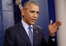 U.S. President Barack Obama speaks during his last press conference at the White House in Washington, U.S., January 18, 2017. PHOTO BY REUTERS/Joshua Roberts