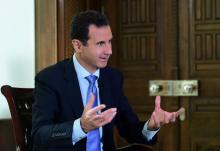 Syria's President Bashar al-Assad speaks during an interview with a Portuguese television channel in this handout picture provided by SANA on November 15, 2016. PHOTO BY REUTERS