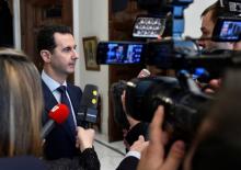 Syria's President Bashar al-Assad speaks to French journalists in Damascus, Syria, in this handout picture provided by SANA on January 9, 2017. PHOTO BY REUTERS/SANA