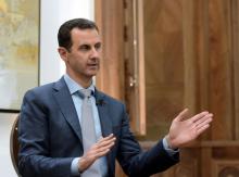 Syria's President Bashar al-Assad speaks during an interview with Yahoo News, Syria, February 10, 2017. PHOTO BY REUTERS/SANA
