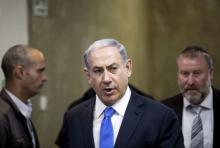 Israel's Prime Minister Benjamin Netanyahu arrives for the weekly cabinet meeting at his office in Jerusalem, July 19, 2015. PHOTO BY REUTERS/Baz Ratner