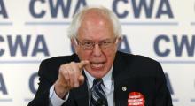 U.S. Senator Bernie Sanders speaks at the Communication Workers of America (CWA) office in Washington, December 17, 2015. PHOTO BY REUTERS/Kevin Lamarque 