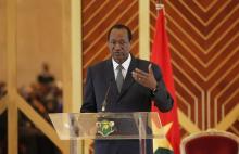Deposed president of Burkina Faso Blaise Compaore speaks at the Felix Houphouet Boigny foundation during a summit for the Treaty of Friendship and Cooperation between the Ivory Coast and Burkina Faso, in Yamoussoukro, Ivory Coast, July 30, 2013. PHOTO BY REUTERS/Luc Gnago