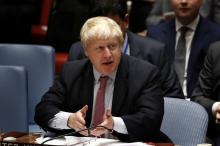 British Foreign Secretary Boris Johnson addresses a meeting of the United Nations Security Council to address the situation in the Middle East during the General Assembly for the 71st session of the U.N. General Assembly at U.N. headquarters in New York, U.S., September 21, 2016. PHOTO BY REUTERS/Lucas Jackson