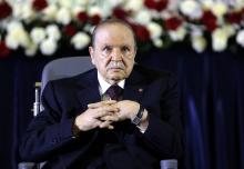 President Abdelaziz Bouteflika looks on during a swearing-in ceremony in Algiers