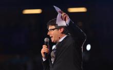 Catalan regional President Carles Puigdemont speaks during a Catalan pro-independence meeting at Tarraco Arena in Tarragona, south of Barcelona, Spain, September 14, 2017. PHOTO BY REUTERS/Albert Gea