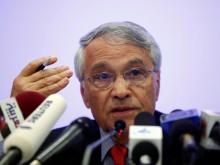 Chakib Khelil addresses a news conference after the Gas Exporting Countries Forum in Oran, April 19, 2010. PHOTO BY REUTERS/Louafi Larbi