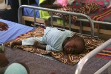A child who is suffering brain damage resulting from Cerebral Spinal Meningitis is seen at the Save the Children stabilisation ward in Maiduguri, Nigeria, November 30, 2016. PHOTO BY REUTERS/Afolabi Sotunde
