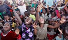 Congolese children, displaced by fighting in North Kivu, play at the child friendly space (CFS) within Mugunga III camp for the internally displaced people near Goma, eastern Democratic Republic of Congo, August 7, 2013. PHOTO BY REUTERS/Thomas Mukoya