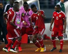 Congo's players celebrate and dance after they won their Group A soccer match against Gabon in the African Cup of Nations in Bata, January 21, 2015. PHOTO BY REUTERS/Amr Abdallah Dalsh
