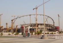 Construction work goes on at the Khalifa International Stadium in Doha, Qatar, September 16, 2015. PHOTO BY REUTERS/Naseem Zeitoon