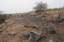 The crash site of Air Algerie flight AH5017 is seen near the northern Mali town of Gossi