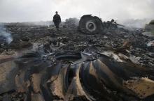 An Emergencies Ministry member walks at a site of a Malaysia Airlines Boeing 777 plane crash near the settlement of Grabovo in the Donetsk region, July 17, 2014. PHOTO BY REUTERS/Maxim Zmeyev