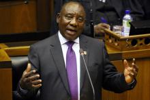 President Cyril Ramaphosa delivers his State of the Nation address at Parliament in Cape Town, South Africa, February 16, 2018. PHOTO BY REUTERS/Ruvan Boshoff