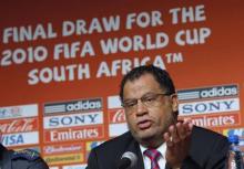 Danny Jordan, Former Chief Executive of the 2010 Fifa Soccer World Cup Local Organising Committee addresses a media conference in Cape Town in a file photo. PHOTO BY REUTERS/Mike Hutchings