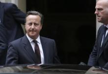 British Prime Minister, David Cameron leaves 10 Downing Street in London, Britain, September 7, 2015. PHOTO BY REUTERS/Peter Nicholls