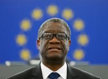 Congolese gynaecologist Denis Mukwege delivers a speech during an award ceremony to receive his 2014 Sakharov Prize at the European Parliament in Strasbourg, November 26, 2014. PHOTO BY REUTERS/Vincent Kessler