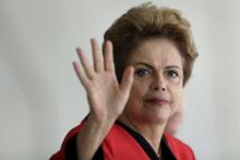 Brazil's President Dilma Rousseff gestures during a Summit of Heads of State of MERCOSUR and Associated States and 44th Meeting of the Common Market Council in Brasilia, July 17, 2015. PHOTO BY REUTERS/Ueslei Marcelino