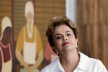 Suspended Brazilian President Dilma Rousseff attends a news conference with foreign media in Brasilia, Brazil, May 13, 2016. PHOTO BY REUTERS/Ueslei Marcelino