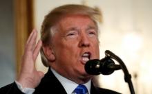 U.S. President Donald Trump speaks during an address from the White House in Washington, U.S., December 6, 2017. PHOTO BY REUTERS/Kevin Lamarque