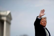 U.S. President Donald Trump departs after attending a Friends of Ireland event at the U.S. Capitol in Washington, U.S., March 15, 2018. PHOTO BY REUTERS/Aaron P. Bernstein