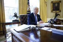 U.S. President Donald Trump is interviewed by Reuters in the Oval Office at the White House in Washington, U.S., February 23, 2017. PHOTO BY REUTERS/Jonathan Ernst
