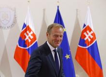 European Council President Donald Tusk arrives at the Government office ahead of the upcoming European Union summit- the first one since Britain voted to quit- in Bratislava, Slovakia, September 15, 2016. PHOTO BY REUTERS/Yves Herman
