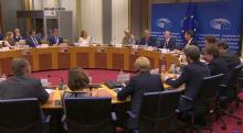Facebook's CEO Mark Zuckerberg answers questions about the improper use of millions of users' data by a political consultancy, at the European Parliament in Brussels, Belgium, in this still image taken from Reuters TV May 22, 2018. PHOTO BY REUTERS