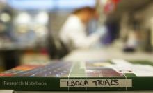 An Ebola trials notebook is seen in a laboratory during trials for an Ebola vaccine at The Jenner Institute in Oxford, southern England, January 16, 2015. PHOTO BY REUTERS/Eddie Keogh