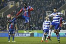 Crystal Palace's Emmanuel Adebayor in action FA Cup Quarter Final in Madejski Stadium, March 11, 2016. PHOTO BY REUTERS/John Sibley Livepic