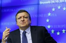 European Commission President Jose Manuel Barroso looks on at a news conference