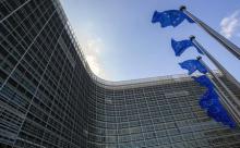 European Union flags flutter outside the EU Commission headquarters in Brussels, May 5, 2015. PHOTO BY REUTERS/Yves Herman