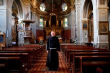Friar Zeljko Brkic poses for a photograph inside Kraljeva Sutjeska Franciscan monastery in Kraljeva Sutjeska, Bosnia and Herzegovina, July 22, 2017. PHOTO BY REUTERS/Dado Ruvic