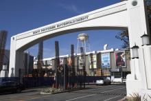 An entrance gate to Sony Pictures Studios is pictured in Culver City, California, December 19, 2014. PHOTO BY REUTERS/Mario Anzuoni