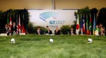 Italy's Minister of the Environment Gian Luca Galletti (C) attends a summit of Environment ministers from the G7 group of industrialised nations in Bologna, Italy, June11, 2017. PHOTO BY REUTERS/Max Rossi