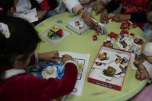 Young girls, severely burnt and maimed by explosions in Yemen, Syria and Iraq, play puzzles as an occupational therapist assesses their cognitive development inside a Medecins Sans Frontieres hospital in Amman, Jordan, November 20, 2016. PHOTO BY REUTERS/Lin Taylor