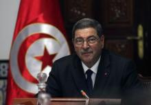 Tunisia's Prime Minister Habib Essid attends the first meeting of the new government at the government palace in Tunis, February 9, 2015. PHOTO BY REUTERS/Zoubeir Souissi
