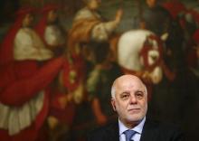 Iraqi Prime Minister Haider Al-Abadi looks on during a joint news conference with Italian Prime Minister Matteo Renzi at the end of a meeting at Chigi Palace in Rome, Italy, February 10, 2016. PHOTO BY REUTERS/Tony Gentile