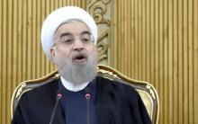 Iranian President Hassan Rouhani speaks after returning from the annual United Nations General Assembly, in Tehran, September 29, 2015. PHOTO BY REUTERS/Raheb Homavandi